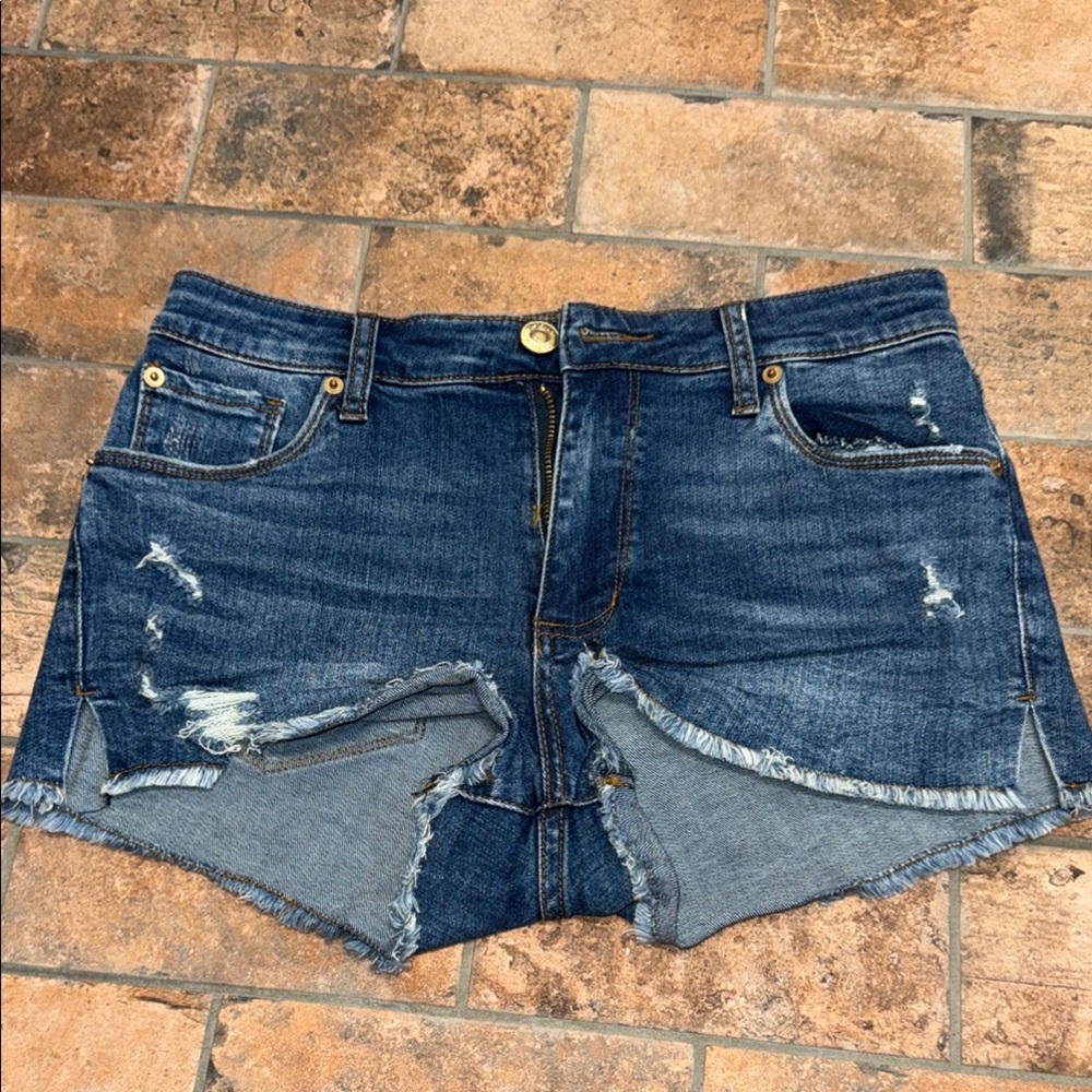 Distressed Denim Shorts